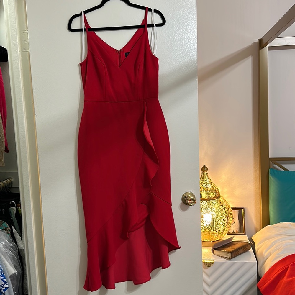 Stunning Red High/Low Aqua Dress - Size 6